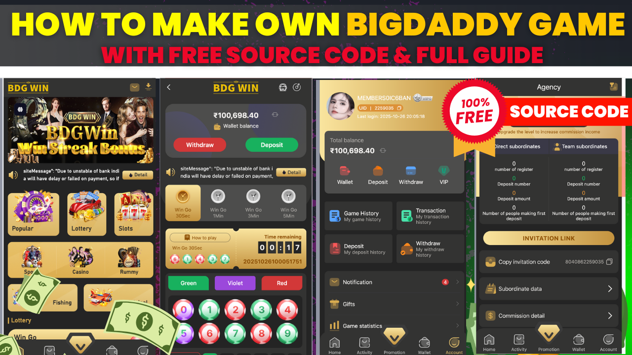 Big Daddy Colour Prediction Game Kaise Banaye | How to make Color Prediction App With Free Source Code 2026
